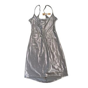 Skims Fits Everybody Mini Slip Dress in Silver